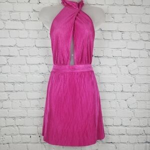 Sincerely Jules Size S Vibrant Pink Backless Dress